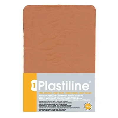 Afbeelding van Plastiline® 7340T plaat van modelleermassa, hoge precisie modelleren, snijden, vormen hardheid 1 (zeer zacht), 750 g, rode okerkleur. Gemaakt in Frankrijk