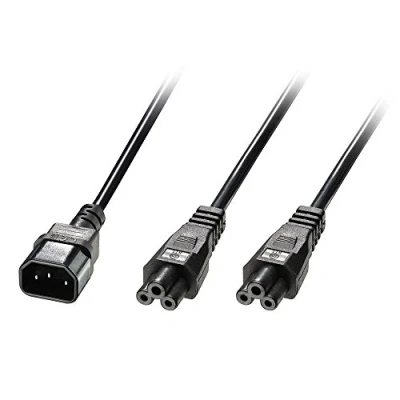 Afbeelding van LINDY Stroom Y kabel [1x Apparaatstekker, male C14 2x Apparaatbus C5] 2.50 m Zwart