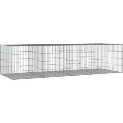 Afbeelding van vidaXL Konijnenkooi met 4 panelen 217x79x54 cm gegalvaniseerd ijzer
