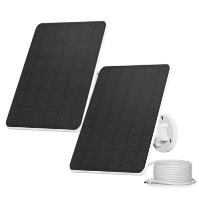 Afbeelding van zonnepaneel 6 W voor Ring camera, compatibel met ringcamera, batterij, Stick Up Cam &amp; Spotlight Cam, waterdicht IP65, kabel van 3 m (2 stuks)