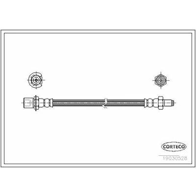 Afbeelding van CORTECO 19030528 Remslang Achteras 285 TOYOTA: Land Cruiser Prado 70 Off Road, Starlet II Hatchback