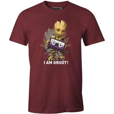 Afbeelding van Marvel Guardians of the Galaxy Burgundy Men&#039;s T shirt I Am Groot XL