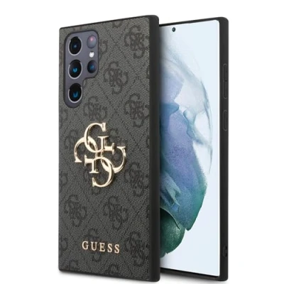 Afbeelding van Guess 4G Metal Logo Back Case Geschikt voor Samsung Galaxy S24 Ultra (S928) Grijs