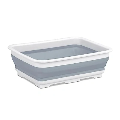 Afbeelding van Relaxdays afwasteil opvouwbaar afwasbak camping voetenbad opvouwbare mand 7 liter