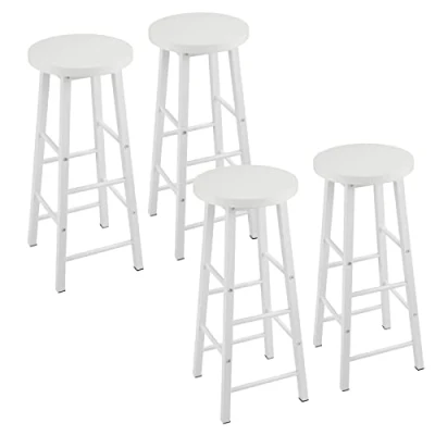 Afbeelding van WOLTU BH130ws 4 Set van barkrukken robuust staal en greep MDF, wit