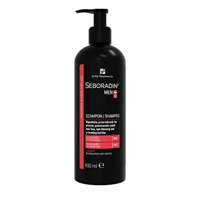 Afbeelding van SEBORADIN MEN Shampoo voor haaruitval, 400 ml, vitaminen en natuurlijke extracten verdikking groei, technologie, behandeling van haar hoofdhuid, verzorging terugslag de
