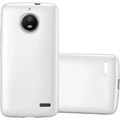 Afbeelding van Cadorabo Hoesje geschikt voor Motorola MOTO E4 in METALLIC ZILVER Beschermhoes gemaakt van flexibel TPU silicone Case Cover