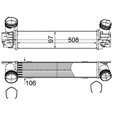 Afbeelding van MAHLE ORIGINAL CI 491 000S Intercooler BMW: 3 Touring, Saloon, 1 Hatchback