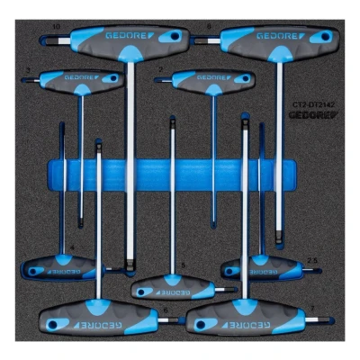 Afbeelding van Gedore 1500 CT2 DT 2142 Haakse stiftsleutelset in check tool module
