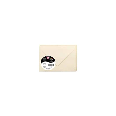 Afbeelding van Clairefontaine 5440C, verpakking met 20 enveloppen, formaat 7,5 x 10 cm, 120 g/m², ivoorkleurig, uitnodiging voor evenementen en overeenkomst, Pollen serie, glad papier van hoge kwaliteit