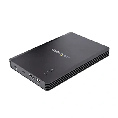 Image de StarTech.com 4 Bay Thunderbolt 3 NVMe Enclosure For M.2 Solid State Drives 1x DisplayPort Video &amp; 2x TB3 Downstream Ports Up to 40Gbps 72W Power Supply SSD External Hard Drive (M2E4BTB3) Boitier externe Ca