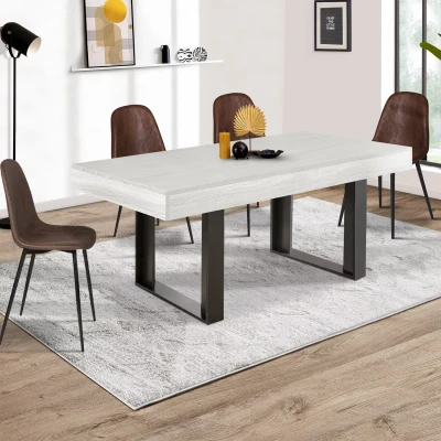 Afbeelding van Table à manger PHOENIX 6 personnes bois gris 160 cm