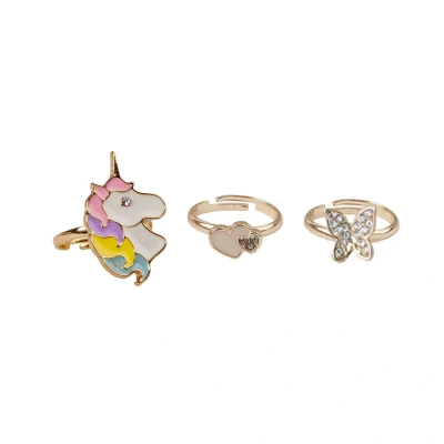 Afbeelding van Great Pretenders Boutique Butterfly &amp; Unicorn ringen, 3 meerkleurig (90205), Niet gebruiken