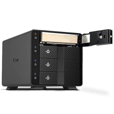 Afbeelding van FANTEC USB 3.2 Gen2 10G dockingstation voor 4 x 3,5/2,5 inch SATA SSD en HDD harde schijven, overdrachtssnelheid tot 10 Gbit/s, geen gereedschap nodig, 2 kabels, zwarte aluminium behuizing