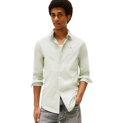 Image de Tommy Jeans Homme Chemise Tjm Original Stretch Shirt Dm0dm04405, Vert (sauge brumeuse), XXL