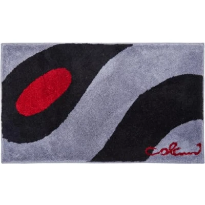 Afbeelding van Grund Colani 35 Badmat, exclusief design, 100% polyacryl, ultrazacht, antislip, Oeko Tex gecertificeerd, 60 x 100 cm, lichtgrijs/zwart