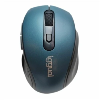 Image de iggual ERGONOMIC M 1600DPI Souris ergonomique taille pour droitiers optique 6 boutons sans fil 2.4 GHz récepteur USB lead blue