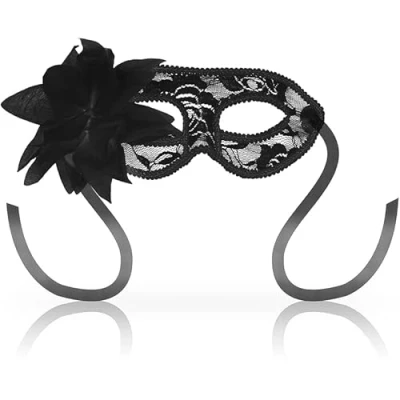 Afbeelding van Ohmama Masks Lace Eyemask And Flower Black BDSM Fetish Mask