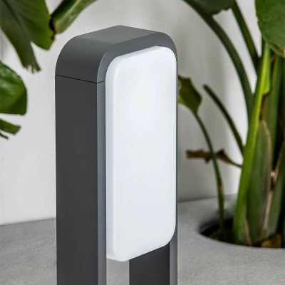 Afbeelding van LED tuinpadverlichting Sticker, donkergrijs, aluminium, hoogte 72 cm