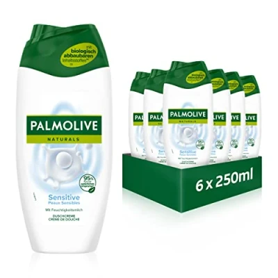 Afbeelding van Palmolive Naturals Sensitive Douchegel 6 x 250 ml Douchecrème met hydraterende melk