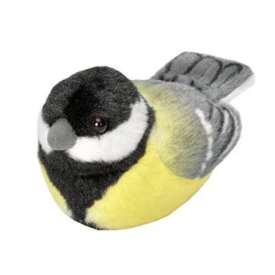 Afbeelding van Pluche koolmees vogel knuffel 14 cm knuffeldier