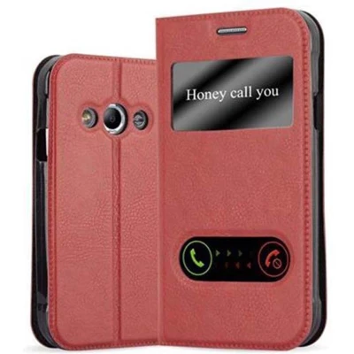 Afbeelding van Cadorabo Hoesje geschikt voor Samsung Galaxy XCover 3 in SAFRAN ROOD Beschermhoes met magnetische sluiting, standfunctie en 2 kijkvensters Book Case Cover Etui