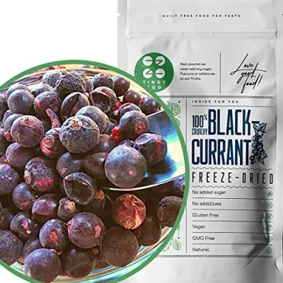 Afbeelding van Gevriesdroogde zwarte bessen gedroogde johannisbessen 100% natuurlijk droog bevroren gedroogd fruit johannisbeeren ZingyZoo