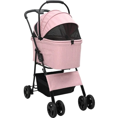 Afbeelding van vidaXL Opvouwbare Huisdier Kinderwagen Roze 81 x 47 99 cm