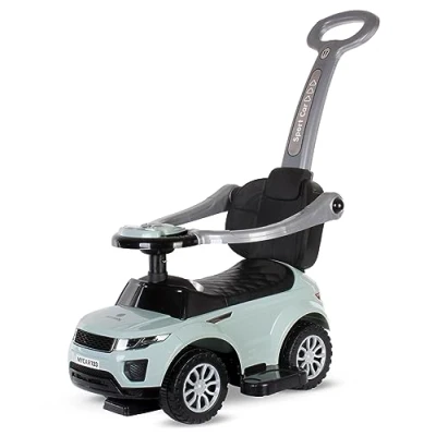 Afbeelding van 4 in 1 kinderauto om te duwen en glijden vanaf 2 jaar met claxon muziek, opbergruimte onder de stoel (salie)
