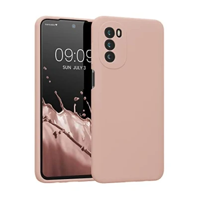 Afbeelding van kwmobile telefoonhoesje geschikt voor Motorola Moto G52 / G82 5G Hoesje met siliconen coating Smartphone case in oudroze