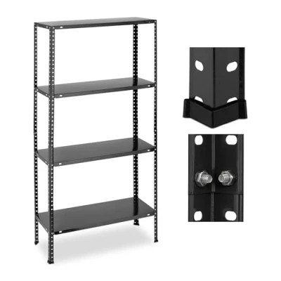 Afbeelding van Relaxdays stellingkast metaal 160 kg stellingrek 4 planken voorraadkast zwart