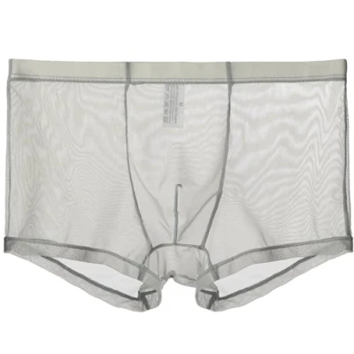 Afbeelding van lclvld sexy boxershorts voor heren, transparant, ondergoed, grijs.