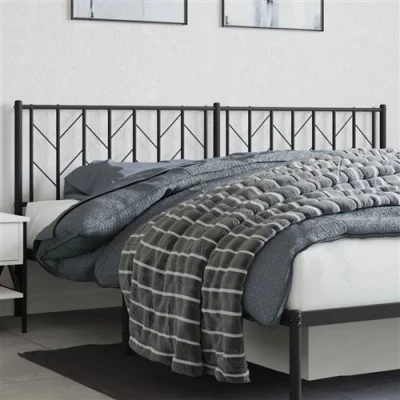 Image de vidaXL Tête de lit métal noir 193 cm