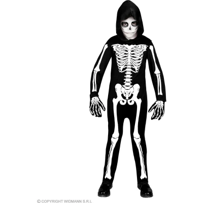 Afbeelding van Widmann Spook &amp; Skelet Kostuum Wacht Al Zo Lang Kind Zwart / Wit Maat 116 Halloween Verkleedkleding