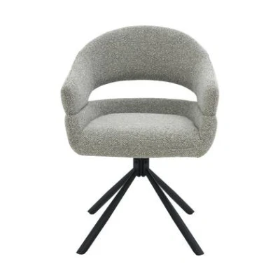 Afbeelding van Livingfurn Eetkamerstoel Taupe Stof Zithoogte 51cm Linn Set van 2