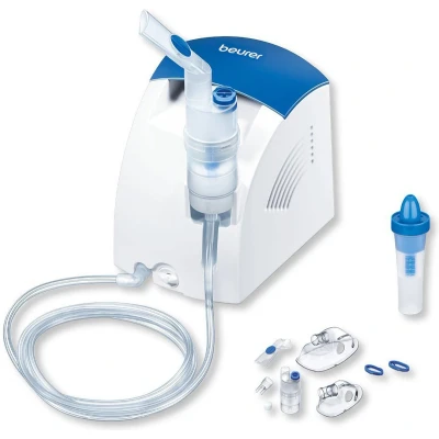 Afbeelding van Beurer IH 26 Inhalator Vernevelaar Aerosoltoestel Medisch product Voor kinderen v.a. 2 Jaar en volwassenen Korte inhalatietijd Hoge vernevelingsprestatie Incl. neusdouche accessoire set 5 garantie