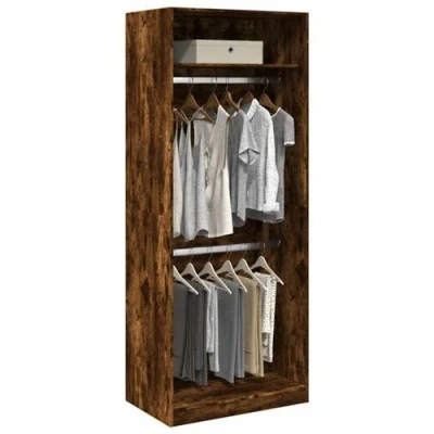 Afbeelding van vidaXL Kledingkast 80x50x200 cm bewerkt hout gerookt eikenkleurig