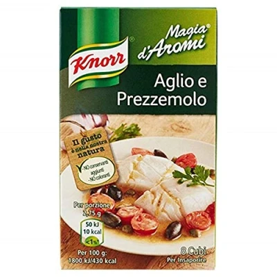 Afbeelding van Knorr Magia d&#039;Aromi Aglio e Prezzemolo soepblokjes van steen, 8 x 11 g, 6 stuks (knoflook en persilie)