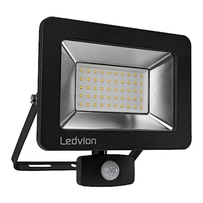 Afbeelding van Ledvion LED Breedstraler met bewegingssensor, 50 Watt Osram Breedstraler, 6500K, 6000 lumen, IP44, Incl. Snelaansluiting &amp; 2 jaar garantie
