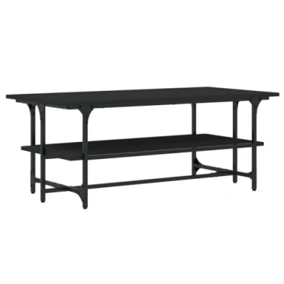 Afbeelding van Salontafel 100x50x40 cm bewerkt hout zwart eikenkleurig