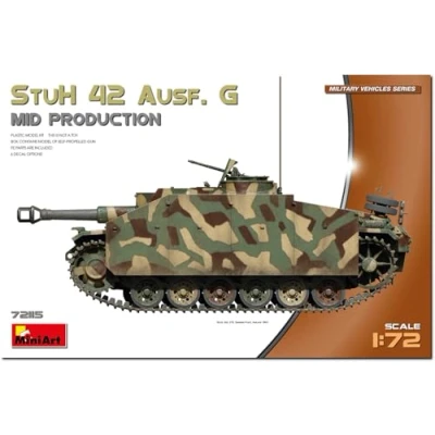 Afbeelding van 1:72 MiniArt 72115 Sturmgeschütz III StuH 42 Ausf. G Mid Productie Tank Plastic Modelbouwpakket