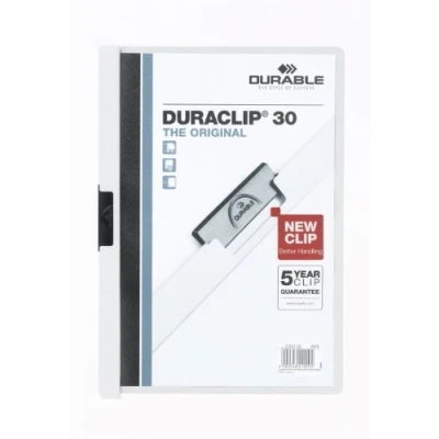 Afbeelding van Durable 222702 Duraclip 30 presentatiemap met clip, wit, 5 stuks