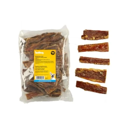 Afbeelding van Boomy Rundvlees Plat hondensnack 100% gedroogde runderslokdarm Natuurlijke vleessnack 500g