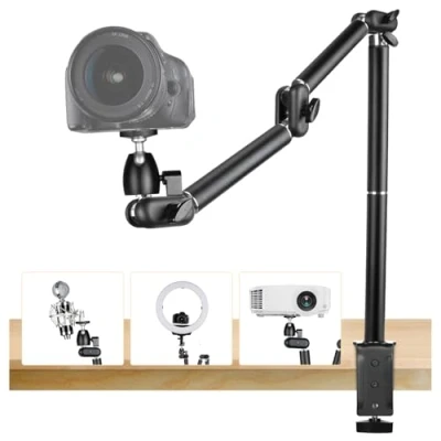 Afbeelding van MECO ELEVERDE tablethouder met flexibele verstelbare arm en knop, de bovenste grootte van is compatibel camera, iPhone, iPad/Android/Kindle tablet enz