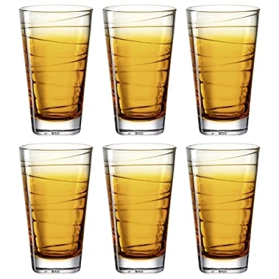 Afbeelding van Leonardo Vario Struttura 026835 Longdrinkglazen, vaatwasmachinebestendig, gekleurd glas, oranje, 280 ml, 6 stuks