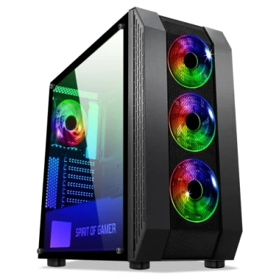 Afbeelding van Spirit of Gamer PC Behuizing Behuizingen Gaming RGB compatibel met atx tot mini itx moederborden Zwart
