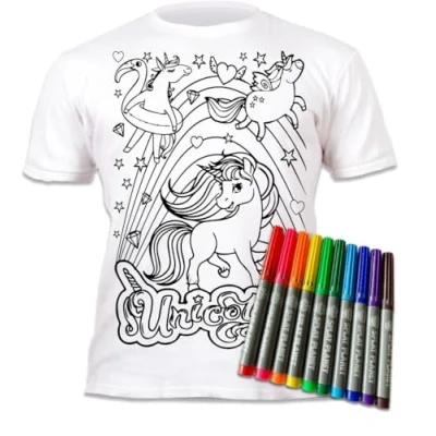 Afbeelding van Splat Planet T shirt voor meisjes, Wit.