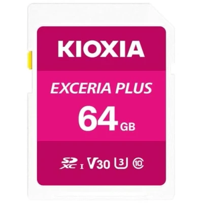 Image de KIOXIA EXCERIA PLUS Carte mémoire flash 64 Go Video Class V30 / UHS I U3 Class10 SDXC
