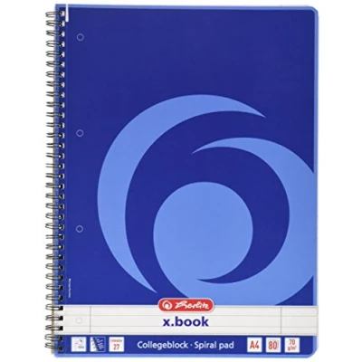 Afbeelding van Herlitz collegeblok A4 70g/m 80 Bl. liniert Rand li.+re.