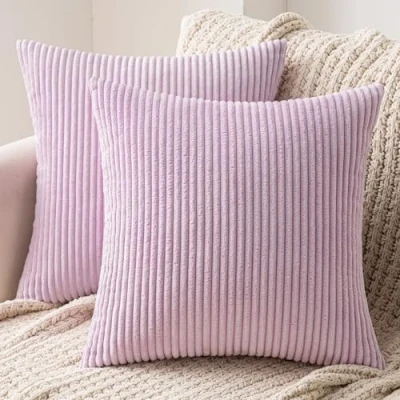 Afbeelding van Sierkussensloop van ribfluweel, zonder vulling, decoratieve kussensloop, hoes met verborgen ritssluiting